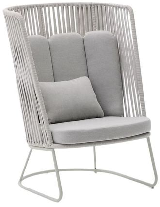 K Home Hochwertiges Outdoor Loungesessel Saconco mit hoher R&uuml;ckenlehne, Hellgrau