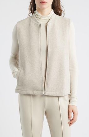 Eileen Fisher Organic Cotton Blend Vest in Dove at Nordstrom, Size X-Small