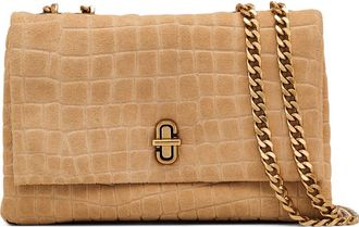 Marc Jacobs The Suede Croc Embossed Dual Convertible Shoulder Bag in Sahara at Nordstrom