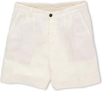 Fortela Beachshort Linen Bermuda Pleated Trousers in White at Nordstrom, Size 38 Eu