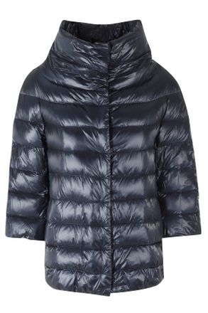Herno Blue Aminta High Collar Quilted Polyamide Down Jacket