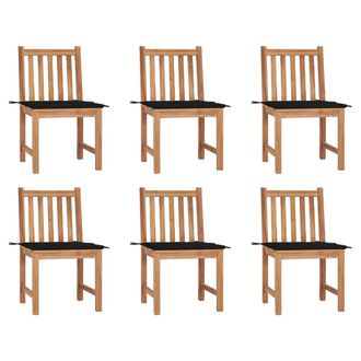 vidaXL Sillas De Jard&iacute;n 6 Unidades Con Cojines Madera Maciza De Teca Vidaxl