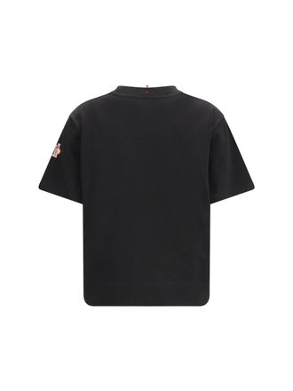 Moncler Logo Cotton T-Shirt - Black