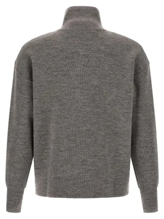 Maryya Half-Zip Virgin Wool Sweater - Grey