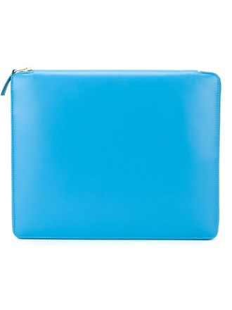 Comme Des Garçons zip-up leather iPad case - unisex - Calf Leather - One Size - Blue