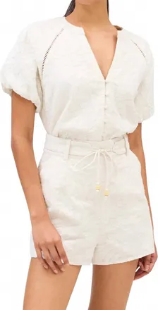Allison New York Embroidered Ainsley Shorts In Bone