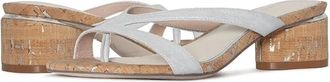 Donald J Pliner Mida Sandals Womens Silver Leather Slip On Slide HTAT1766