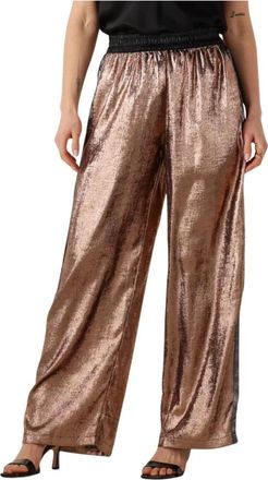 Mes Demoiselles... Broeken, Dames, Geel, XS, Wijde Pijp Bronzen Broek