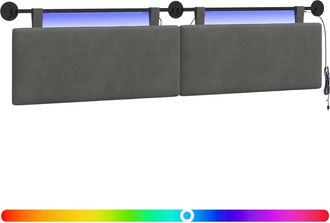 vidaXL Cabecero Colgante Gris Oscuro Tela De Pana Vidaxl