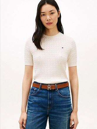 Tommy Hilfiger Cable Knit Short Sleeve Jumper