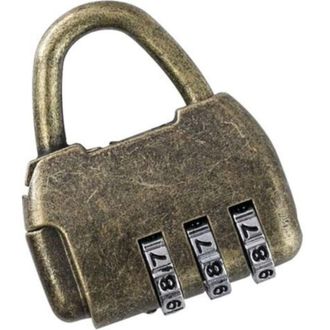 OEM [mai Usato]lucchetto A Combinazione Vintage A 3 Cifre, 4,3 X 3,5 X 1,2 Cm, Oro