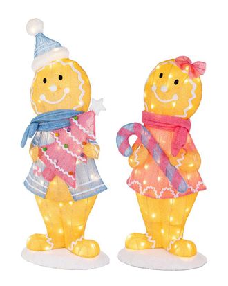 Glitzhome Outdoor Battery-Operated Gingerbread Decor