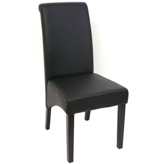 Hhg Set 2x sedie M37 soggiorno sala pranzo elegante lounge ecopelle liscia 50x46x99cm nero piedi scuri
