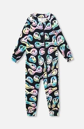Deux par Deux One-Piece Thermal Underwear in Smiley Face Girl at Nordstrom, Size 24M