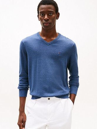 Tommy Hilfiger Flag Embroidery V-Neck Jumper
