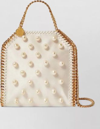Stella McCartney falabella satin shoulder bag vegan pearls