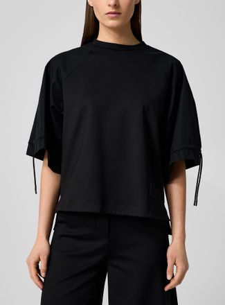 Max Mara Womens Poplin tie-sleeves T-shirt