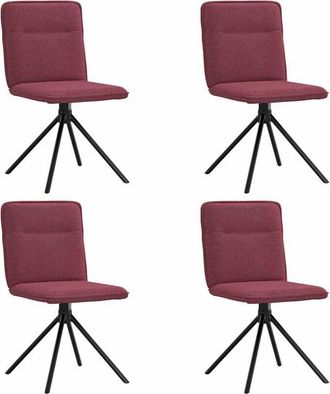vidaXL Sillas De Comedor 4 Unidades Tela Rojo Tinto Vidaxl