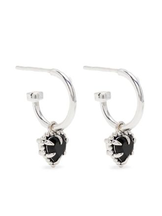 Stolen Girlfriends Club Dahlias Heart anchor earrings - Silver
