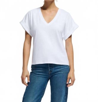 Nation Ltd Stevie V Neck Top In Optic White