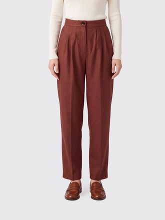 Blaz&eacute; Milano High-Waisted Straight Trousers in Wool and Cashmere with Pleats