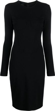 Pinko corset-style long-sleeve minidress - women - Viscose/Polyamide/Elastane - 38 - Black