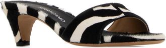 Ferragamo Womens Printed Calf Hair Tatiana 40 Mules Kasbabianconer Sandali Sandal