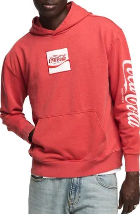 Lucky Brand Coca-Cola Cotton Blend Hoodie in Fiery Red at Nordstrom, Size Xx-Large