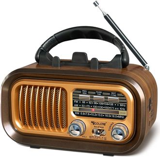 OEM Radio Port&aacute;til, Vintage Bluetooth Fm/am (mw)/sw, Excelente Recepci&oacute;n, Reproductor De Mp3 Usb Sd Tf, Radio Alimentada Por Bater&iacute;a Y Red El&eacute;ctrica, Para