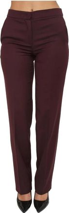 Twinset Rechte Broek - Dames - Straight fit broeken - Rood - S - Wol - Broeken