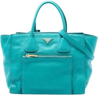 Prada Pre-owned Tote Bags, female, Blue, Size: ONE SIZE Pre-owned Vintage Satchel