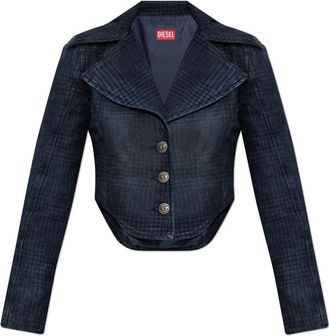 Diesel Short Denim Jacket De-Ali-S - Dames - Spijkerjassen - Blauw - S - Denim - Jassen