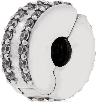 Pandora Double Lined Pave Clip Charm
