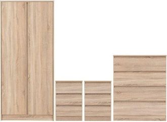Seconique Malvern 2 Door Wardrobe Bedroom Set - Sonoma Oak Effect