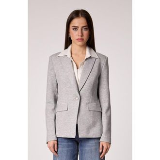 Blue Revival Helen Blazer in Heather Cement With Removable Shirt Insert at Nordstrom, Size X-Small