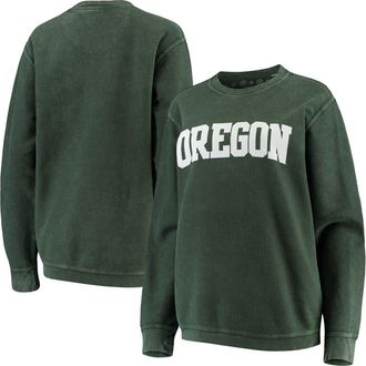 Pressbox Womens Pressbox Green Oregon Ducks Comfy Cord Vintage Wash Basic Arch Pullover Sweatshirt at Nordstrom, Size Large
