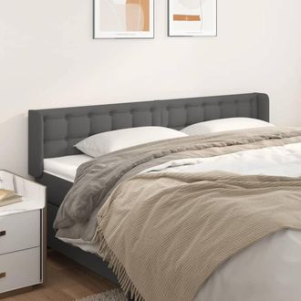 vidaXL Cabecero De Cuero Sint&eacute;tico Gris 203x16x78/88 Cm Vidaxl