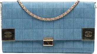 Chanel Pre-owned Shoulder Bags, female, Blue, Size: ONE SIZE Pre-owned Denim Shoulder Bag