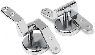 OEM Cerniere Universali Per Wc, Coppia Di Cerniere Di Ricambio Regolabili In Ottone Per Sedili Wc In Legno E In Mdf - Cromate