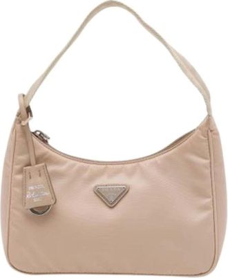 Prada Borsa a spalla Pre-owned in Nylon - - Pre-owned - Donna - Beige - ONE SIZE