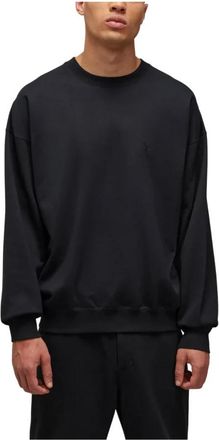 adidas Brushed Terry Crew Sweatshirt - Heren - Sportshirts - Zwart - L - Katoen - Fitness
