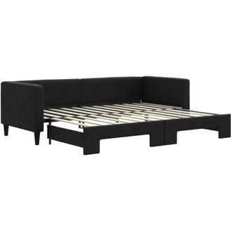 vidaXL Sof&aacute; Cama Nido Tela Negro 80x200 Cm Vidaxl