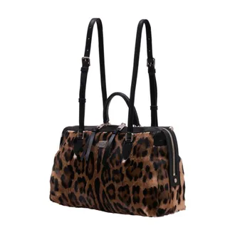 Dolce & Gabbana Womens Leopard-Print Calfskin Shoulder Bag Multicolor