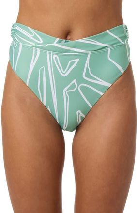 O'Neill Ziggy Geo Stellan High Waist Bikini Bottoms in Green at Nordstrom, Size X-Small