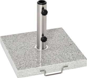 OUTSUNNY Base De Sombrilla Exterior Universal 25 Kg De M&aacute;rmol Con 2 Ruedas Y Asa De Transporte Tubo De &Oslash;35/38/48 Mm Soporte De Parasol Para Jard&iacute;n 40x40x36 Cm