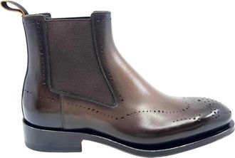 Santoni Chelsea Boots - Heren - Chelseaboots - Bruin - 40 EU - Leer - Schoenen