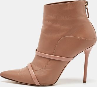 Malone Souliers Beige Leather Madison Pointed Toe Ankle Booties
