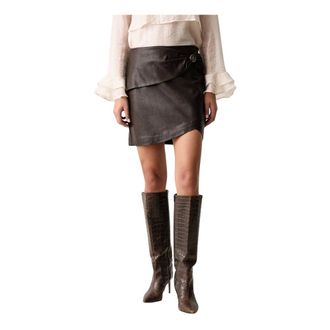 Guess Lucia Minirok - Dames - Rokken - Bruin - Maat: L Viscose