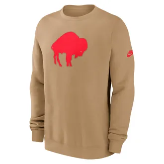 Nike Buffalo Bills Swing Pass Rewind Club Nike Mens NFL Pullover Crew in Brown | NKPU0DD681V-LDC