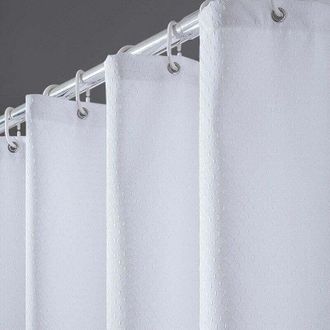OEM Cortina De Ducha Antimoho, Tela De Poli&eacute;ster Impermeable, Gruesa, Lavable, Para Ba&ntilde;era O Ba&ntilde;o, 12 Ganchos, Color Blanco, 180 X 180 Cm